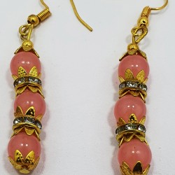 Fancy Pink Neck Set with Earrings